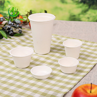 Sumkoka 250ml Gobelets à sauce jetables en bagasse de canne à sucre, biodégradables, compostables, anti-fuite, compatibles micro-ondes, avec couvercle, pour les fêtes