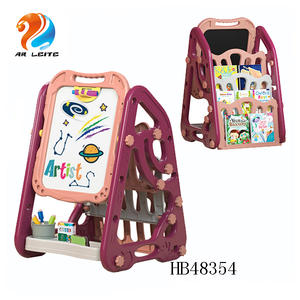 Malerei Zeichnung weiße Tafel mit Ständer <span class=keywords><strong>2</strong></span> in 1 doppelseitige Bildung Bücherregal Malerei Staffelei Plastiks pielzeug - Product Image 2