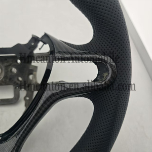 Volante Deportivo de Fibra de Carbono con Cuero Perforado y Franja Azul Superior para Honda Civic de 8ª Generación - Product Image 6