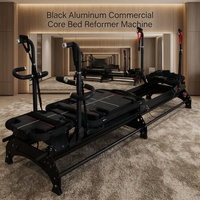 Schwarzer Aluminium Kommerzieller Core-Bed-Reformer, Verstellbar, Langlebig, Extra Breit, Multifunktional für Körper-Pilates-Studio und Gesundheit