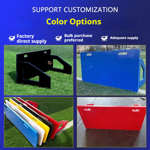 Blu/nero pieghevole calcio rimbalzista bordo parete 2 angoli per il passaggio e la pratica di tiro fatta di fogli di <span class=keywords><strong>plastica</strong></span> resistente - Product Image 5