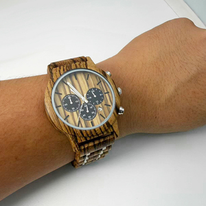 Montre-bracelet en bois de noyer et d'olivier à six broches de luxe OEM, mouvement <span class=keywords><strong>Seiko</strong></span>, montres en bois pour le travail, cadeaux d'anniversaire - Product Image 4
