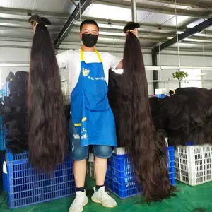 100% rambut Brasil murni kuil India rambut Remy Virgin 100% ekstensi rambut manusia tanpa proses