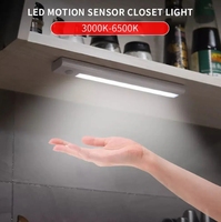 Lampu Induksi LED Genggam Panjang dengan Sensor Sentuh, 4*AAA Baterai, Magnetik, untuk Dapur, Koridor, Lampu Malam di Samping Tempat Tidur, 3000K-6000K