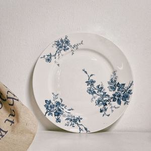 Assiettes et <span class=keywords><strong>Plats</strong></span> à Dessert Rond Vintage Terre de Fer Assiette à Petit Déjeuner en Céramique Classique Française Fleur Bleue - Product Image 6