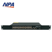Switch PoE AI 24 ports 10/100 Mbps 2 Gigabit Uplink 1 SFP RJ45 AI Watchdog 16 Gbit/s IEEE 802.3af/at pour caméra IP CCTV empilable en stock