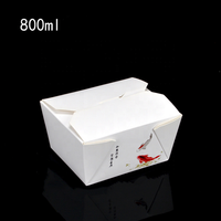 Hoge Kwaliteit Logo Gedrukt Custom Rechthoek Papier Voedsel Takeaway Dozen Voor Lunch Sushi Verpakking En Te Gaan Papier Afhalen Container