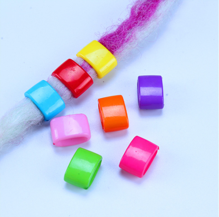30 Pcs Dreadlocks Beads Braid Accessories Plastic Hair Beads Rings for Braiding Hair