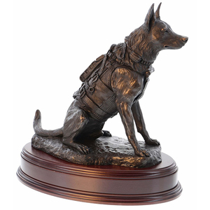 Sculpture de décoration d'intérieur, chien malinois <span class=keywords><strong>belge</strong></span> des forces spéciales, bronze, taille réelle, animal antique en métal, 1 pièce, art populaire européen - Product Image 1