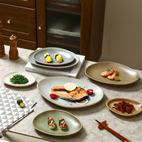 Japanse stijl keramische dinerbord restaurant keukengerei vintage porselein barbecue steak pasta bord huishoudelijke visgerechten