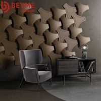 Panneau mural acoustique en PET pour le golf, panneaux décoratifs 3D absorbant le son pour les murs intérieurs d'hôtels et de restaurants