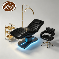 Table de massage chauffante réglable moderne de luxe à 3 moteurs, lit de massage électrique pour esthéticiennes, salon de beauté