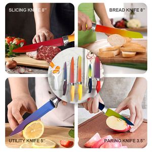 Juego de Cuchillos de Cocina de Alta Calidad de 6 Piezas, Coloridos, para Verduras y Frutas, Aptos para Lavavajillas, Cuchillos de Chef de 8 Pulgadas con Caja de Regalo - Product Image 5