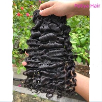 Venta al por mayor de cabello rizado birmano crudo de doble estirado, cabello rizado birmano crudo vietnamita, cabello humano rizado crudo birmano proveedor de Vietnam