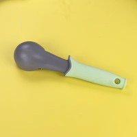 Cuillère à boules de fruits durable pour la cuisine, cuillère à glace en plastique avec poignée TPR antiadhésive à déclenchement rapide