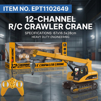 Grue RC 12CH EPT avec lumières et musique, camion de chantier professionnel pour enfants