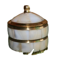 Boîte de rangement pour bijoux en nacre ARTWORK MAESTRO avec couvercle en bois, capacité 0-1L, artisanale, vente en gros, pour colliers et bagues indiens