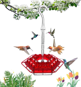 Hanging Red Hexagon Hummingbird <b>Feeder</b> with <b>Hook</b> Garden <b>Bird</b> <b>Feeder</b> - Product Image 2