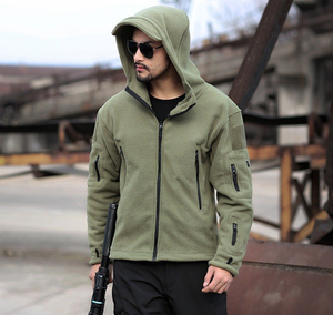 Chaqueta Deportiva de Invierno para Hombre DF HBSP08, Color Verde Oliva, con Capucha, Forro Polar, Suave, Cálida y Flexible para Deportes - Product Image 6