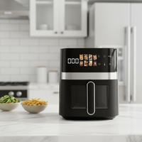 Friteuse à air 5,5 L carrée grande capacité numérique intelligente multifonction domestique en plastique