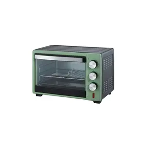 专业定制绿色电烤箱带定时器20L智能家居烘焙电动烤面包机烤箱