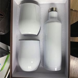 Oferta Especial: Juego de Botella de Vino Blanca Sublimable de 17oz (500ml) y 12oz (350ml) con 2 Vasos de Vino y Caja de Regalo para Impresión por Transferencia Térmica - Product Image 2