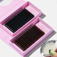 Plateaux de Cils en Cachemire Noir Mat Personnalisés Doux, Fournitures en Gros pour Extensions de Cils et Volume Individuel
