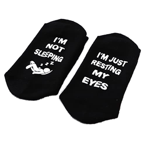 <span class=keywords><strong>Je</strong></span> repose juste mes yeux lettre chaussettes noël fête des pères cadeau d'anniversaire chaussettes de sol antidérapantes drôle créatif hommes équipage chaussettes - Product Image 5