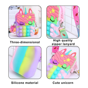 Mini Bolso Bandolera de Moda para Niñas, Impermeable, de Silicona con Diseño de Unicornio Arcoíris, con Cierre, Portátil, para Todas las Temporadas, para Niñas y Mujeres - Product Image 5