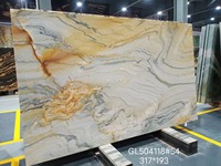 Quartzite Doré Fusion Élégant pour Îlot de Cuisine, Plan de Travail, Table à Manger, Escalier de Villa, Salon, Chambre à Coucher, Décoration Intérieure