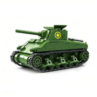 Char d'assaut moyen US Army M4 Sherman 75, version intermédiaire, jouet de construction en plastique ABS avec figurines de soldats, pour les 14 ans et plus