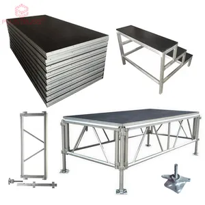 Nhôm Giai Đoạn Di Động Hiển Thị Giai Đoạn Di Động Truss Hiển Thị Ngoài Trời Folding Stage Platform Hỗ Trợ OEM