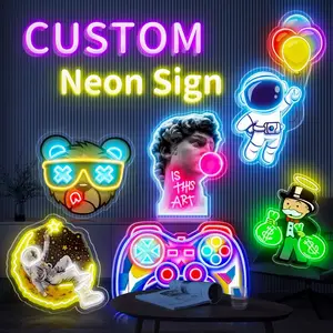 Personalisasi tidak ada MOQ tanda Neon LED akrilik gratis desain grosir pernikahan rumah bisnis acara dekorasi disesuaikan tanda Neon
