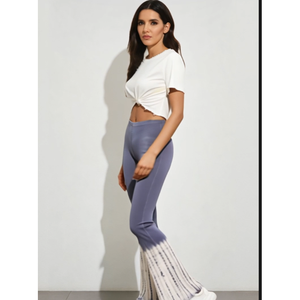 Leggings a Vita Alta da Donna <span class=keywords><strong>con</strong></span> Effetto Tie-Dye, Morbidi ed Elastici, <span class=keywords><strong>Pantaloni</strong></span> a Zampa d'Elefante <span class=keywords><strong>con</strong></span> Colore Sfumato per Abbigliamento Casual e Quotidiano - Product Image 3