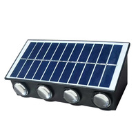Éclairage solaire mural extérieur LED pour jardin et rue, corps en ABS, IP65 étanche, haute luminosité, détecteur de mouvement, CE