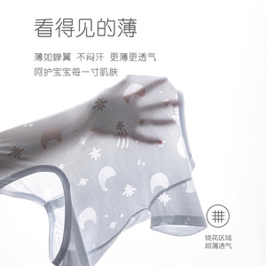 Combinaison pour bébé à manches courtes, fine, unisexe, à entrejambe ouvert, motif floral, barboteuse pour nouveau-né, en fibre de cellulose régénérée tricotée - Product Image 2