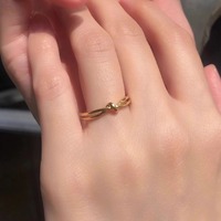 Bague à nœud torsadé pour femme, minimaliste, en acier inoxydable, bague à ligne nouée unique, polyvalente, élégante, bague pour doigt