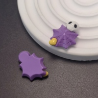 Cabochons plats en résine sur le thème d'Halloween violet : yeux de fantôme, toile d'araignée, citrouille pour fournitures artistiques DIY et accessoires de scrapbooking