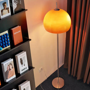 Lampe sur pied chromée avec interrupteur au pied, lampe sur pied à intensité variable avec abat-jour en dôme, lampe de lecture moderne du milieu du siècle pour salon - Product Image 4