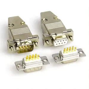 Male Female Connectors vga 9Pin Dsub Plug Audio & Video Zinc D-sub 9pTail Light Turn Light Socket DB9