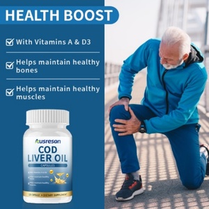 Cápsulas de Aceite de Hígado de Bacalao Ausreson OEM, Suplementos de Vitaminas D3, Aceite de Hígado de Bacalao Seven Seas para la Salud del Corazón y Dental en Adultos - Product Image 2