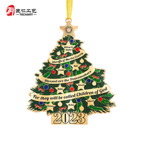 Ornements de Noël personnalisés 2D 3D avec logo en relief en métal à suspendre pour la décoration de l'arbre de Noël