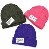 Gorro de punto personalizado OEM del fabricante, estilo vintage, divertido, con etiqueta tejida