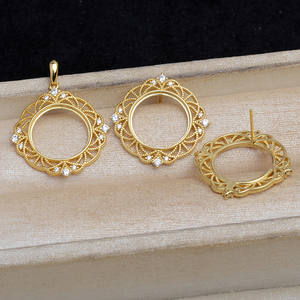 Pendientes de Plata 925 con Borla, Accesorios para DIY, Base Vacía Semiterminada 9-11, Base Inferior JG5921, Chapado en Oro, Tamaño de Cuenta de 3mm - Product Image 1