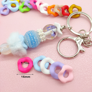 Sóng Mờ 16Mm Acrylic Nhựa Spacer Lục Giác Vòng Hoa DIY Đính Cườm Bút Trang Sức Phụ Kiện Long Lanh Macaron - Product Image 3