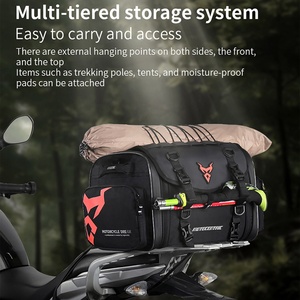 Sac de selle étanche pour moto, 45 à 60 litres, grande capacité, multifonction, sac de siège arrière pour la conduite et les voyages, sacoche de moto extensible - Product Image 6