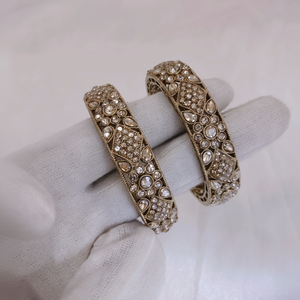 Luxury Tungsten Gold Plated Indian Traditional Bridal Engagement Wedding Anniversary Party <b>Gift</b> Bangles Set for Women - Product Image 2