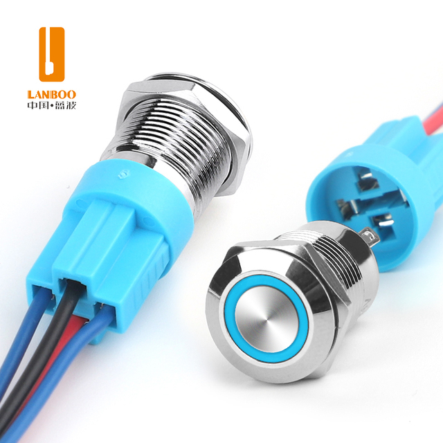 LANBOO Cost-Effective Resettable 3A Rated Thermal Current Push Button Switch Small Short-Throw Self-Locking Waterproof IP65