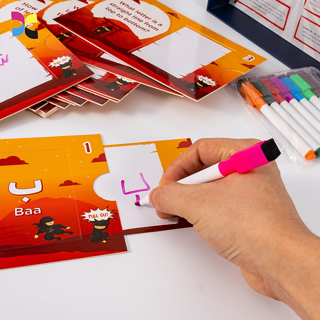 Glossy Laminated Waterproof Custom Printed Flash Cards for Kids Durable Educational Card Deck Game Playing Printing