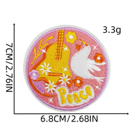 Petites quantités minimales de commande – Adorables patchs thermocollants brodés en forme de fleurs, style bohème, couleur orange, pour l'été, avec motifs Paix, Amour, arc-en-ciel, à faire soi-même pour chapeaux
